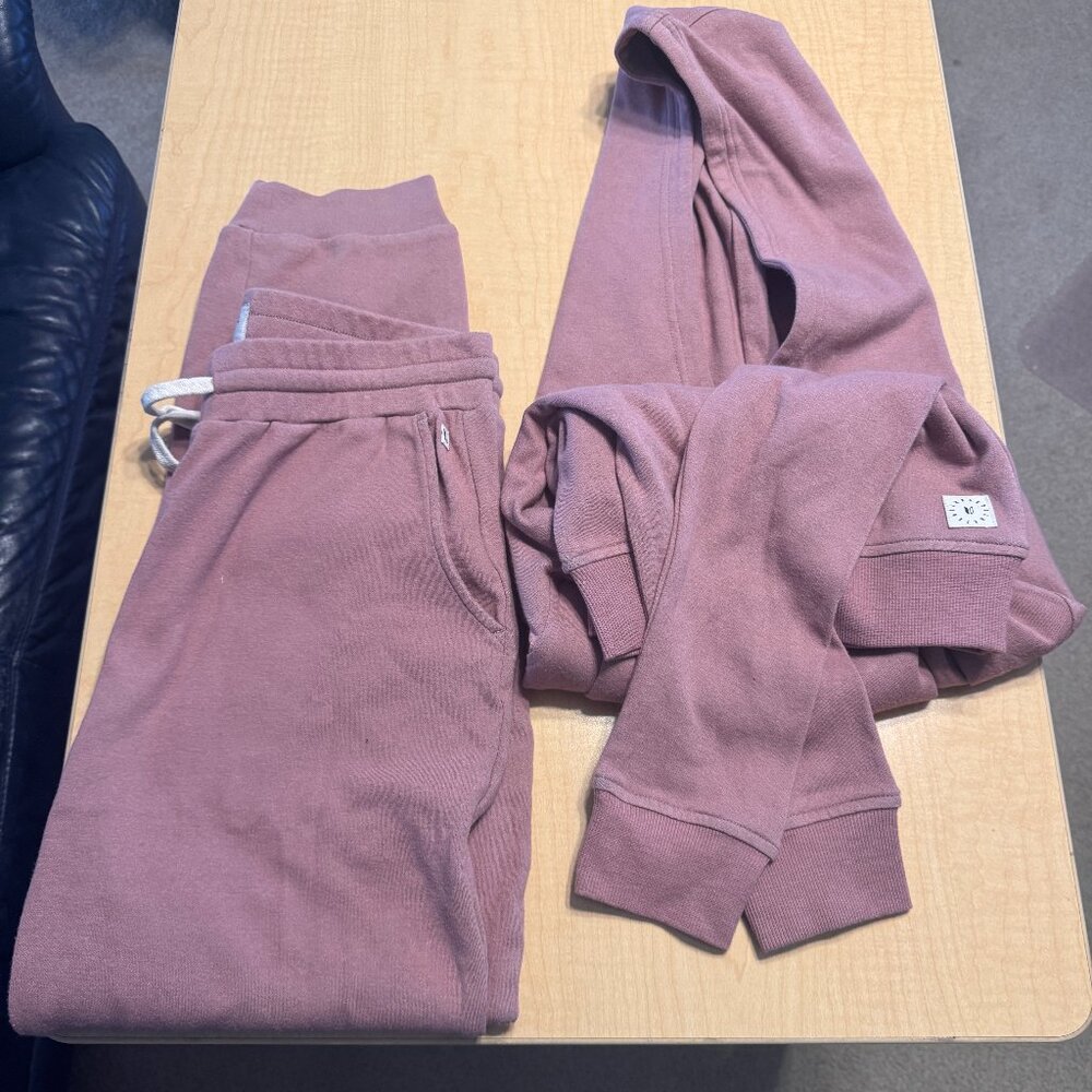 Linksoul Women's Hoodie Pullover & Sweatpant Jogger Set, Dusty Rose, Size S